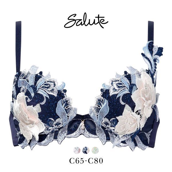 楽天市場】サルート（カラーネイビー）（ブラジャー｜インナー・下着