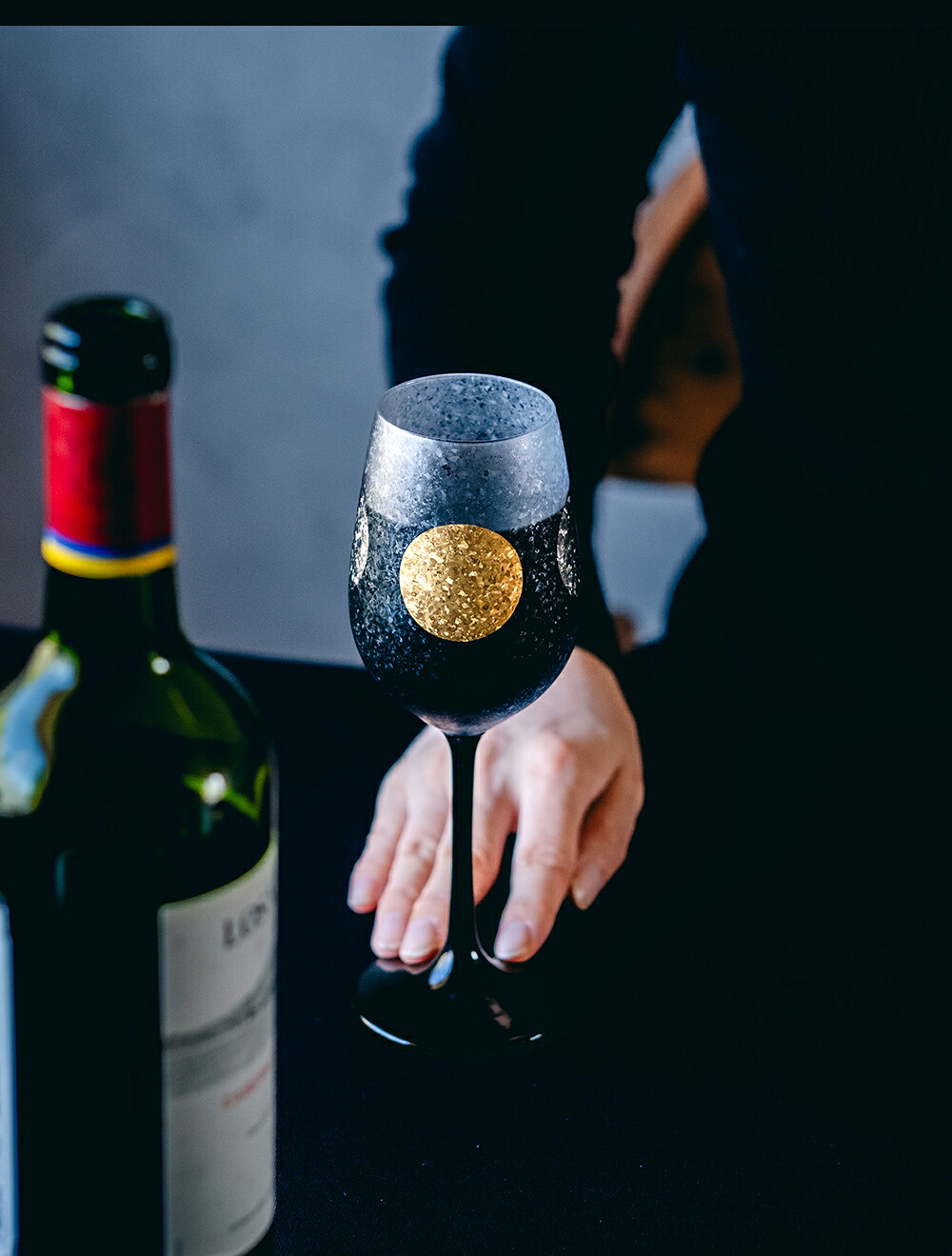 楽天市場】送料無料 和風 ワイングラス 【 日月 ステム ペア セット