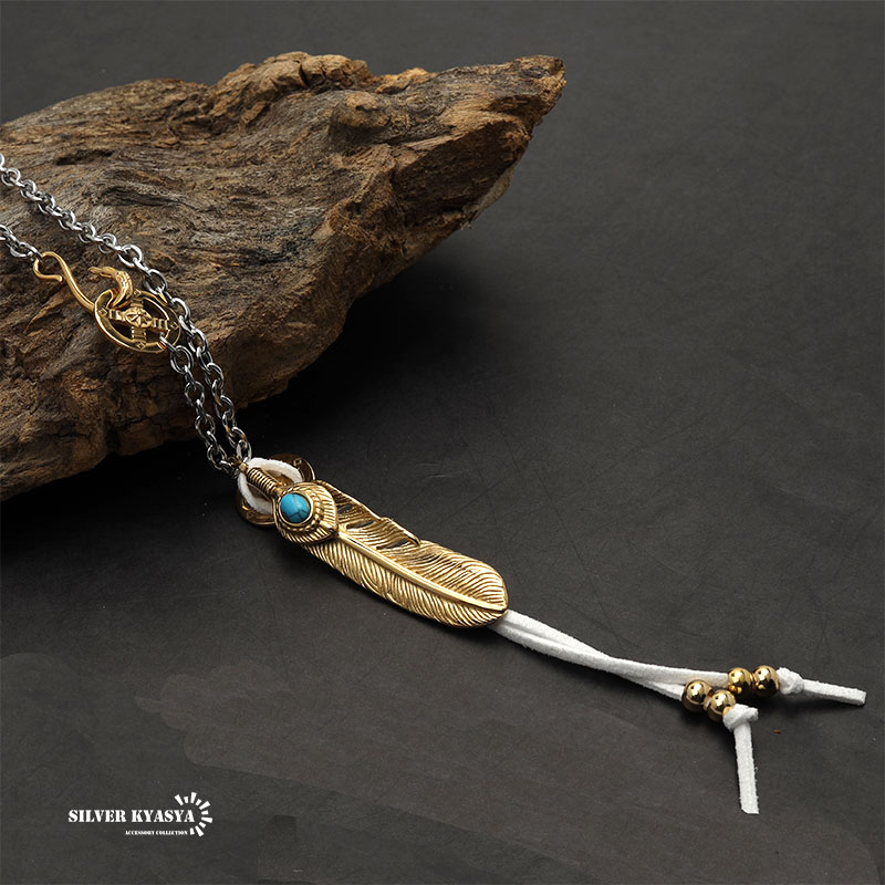 楽天市場】316L ステンレス 全金 ゴールド ターコイズフェザー