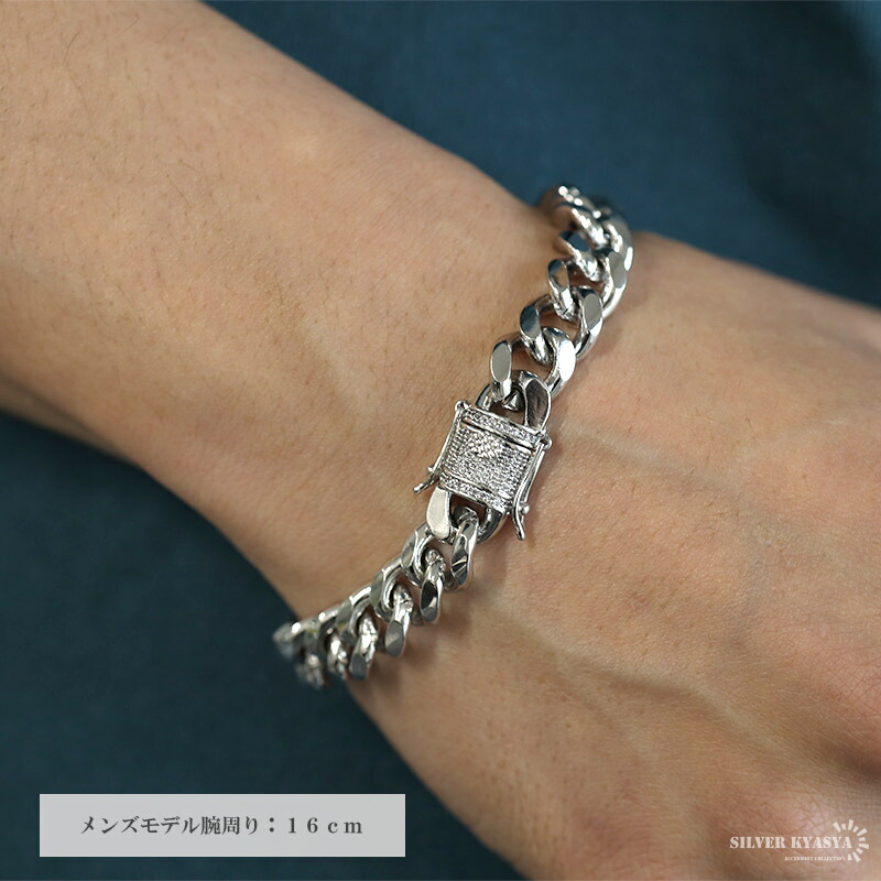 楽天市場】マイアミ キューバン チェーンブレスレット 喜平 CZ