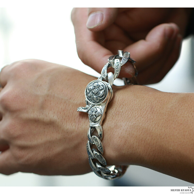 楽天市場】シルバー925 六字真言 チェーンブレスレット 喜平チェーン