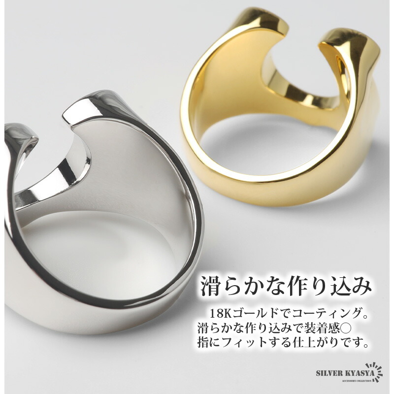 楽天市場】ホースシューリング 馬蹄リング 18KGP ゴールド シルバー CZ