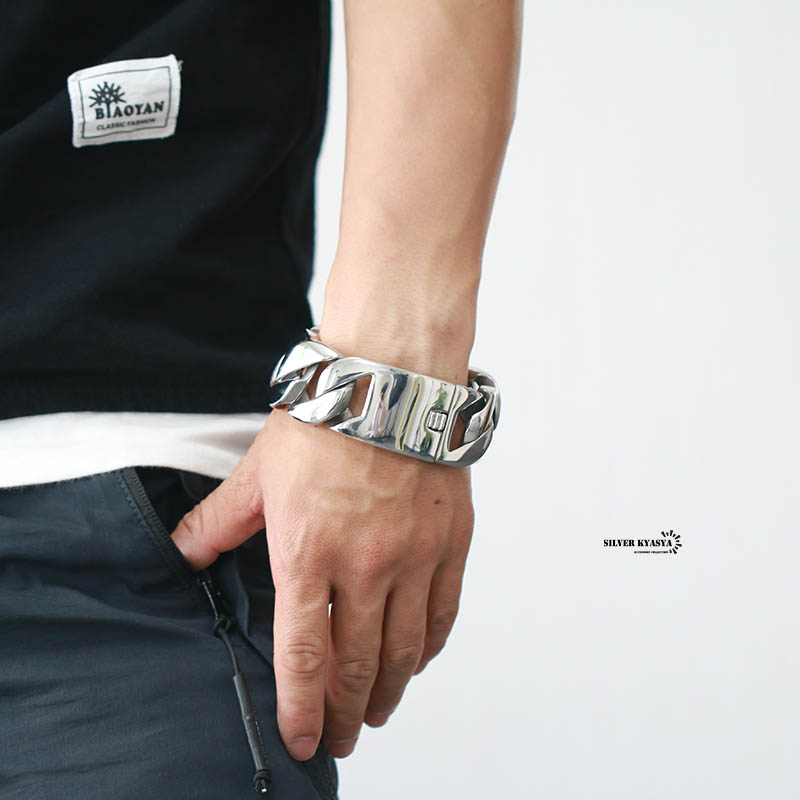 楽天市場】STAINLESS 316L 幅32mm 超極太 喜平ブレスレット シルバー