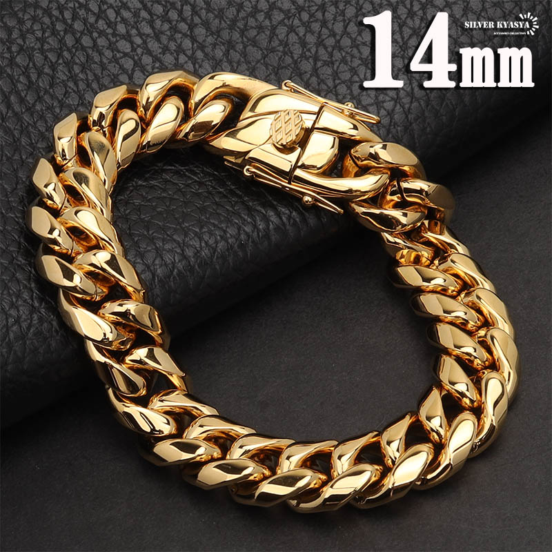 楽天市場】太め 喜平ブレスレット ステンレス316L 18k gp きへい