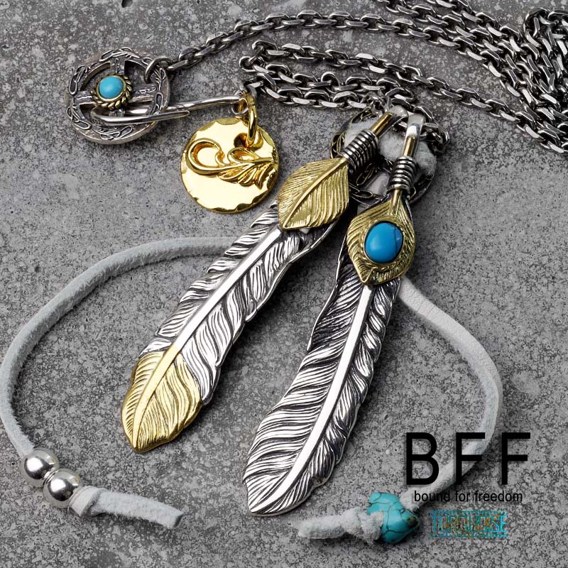 楽天市場】BFF ブランド フェザーネックレス メンズ シルバー925 上金