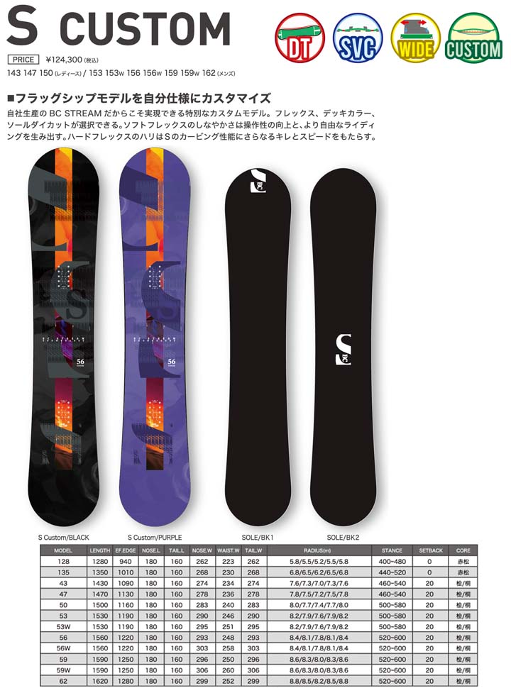 楽天市場】23-24 BC Stream ビーシーストリーム S CUSTOM エスカスタム