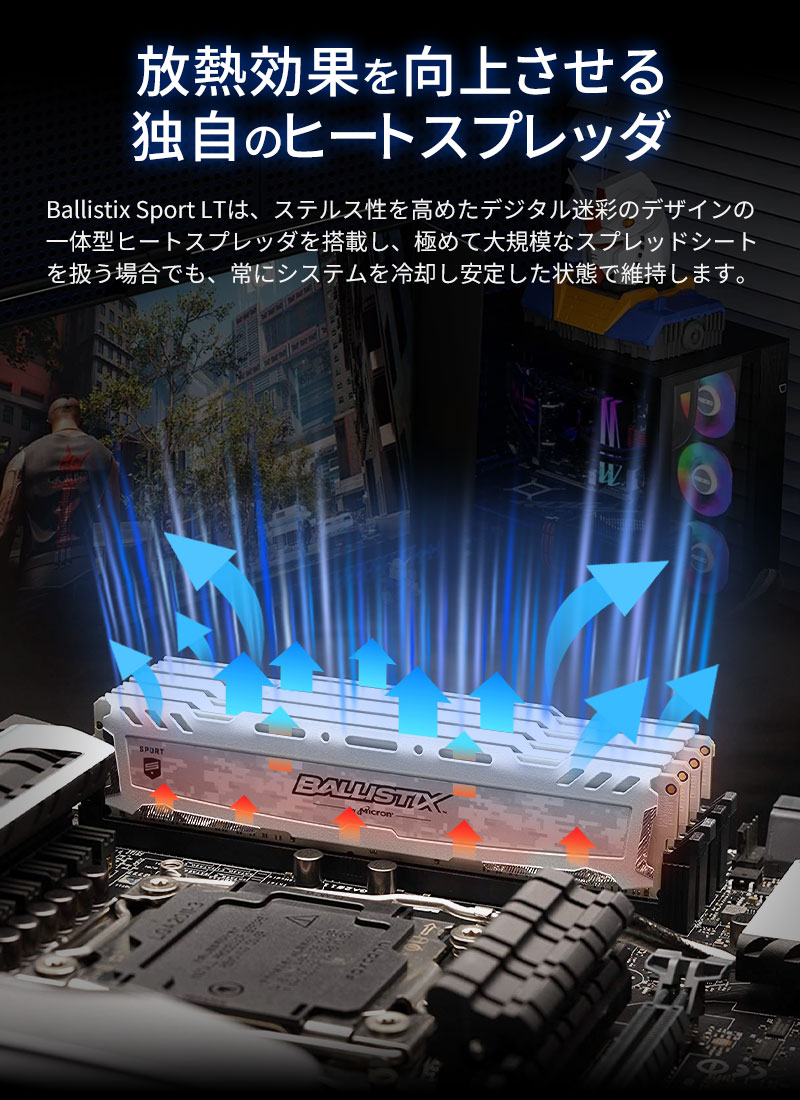 楽天市場】Crucial ゲーミングモデル Ballistix Sport LT DDR4 メモリ