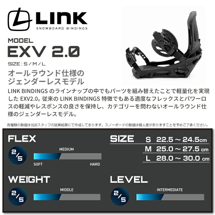 楽天市場】日本正規品 スノーボード ビンディング リンク LINK EXV 2.0