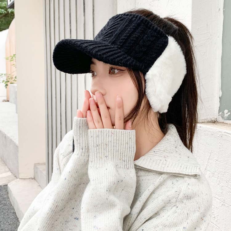 楽天市場】 耳当てつき帽子 レディース レディース ニットサンバイザー