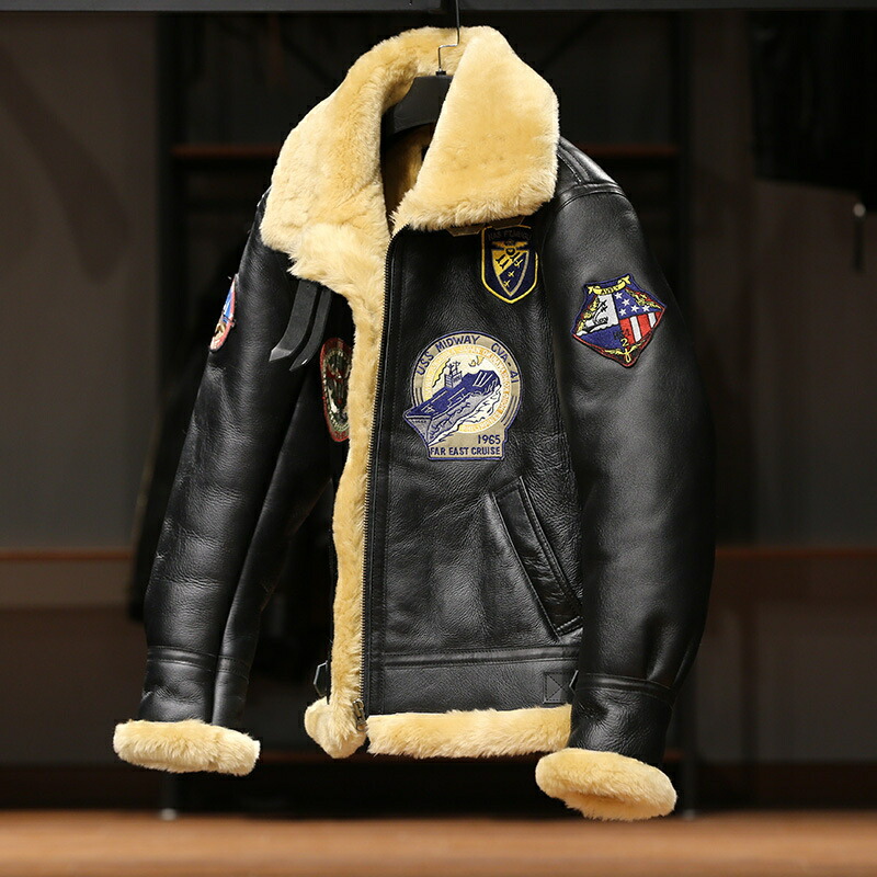 楽天市場】B-3ムートンジャケット ムート B3 フライトジャケット 革