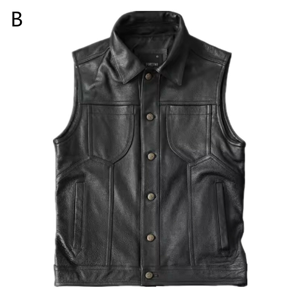 楽天市場】本革ベスト レザーベスト ライダースベスト バイカーベスト