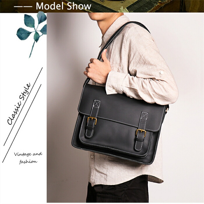 楽天市場】男女兼用 メンズ 牛革 メッセンジャーバッグ 斜めがけ