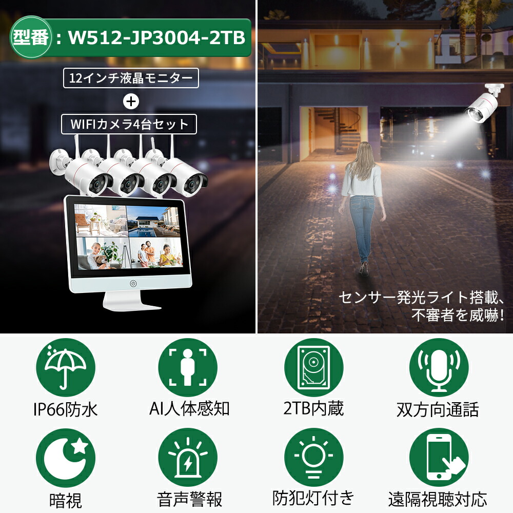 楽天市場】☆限定15％OFFクーポン！☆最新IPS一体型 AI人感発光 防犯