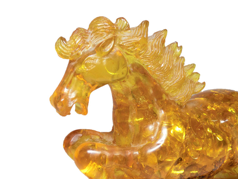 楽天市場】【現品限り】 琥珀色 宝寿馬 (高さ約25.5cm) 樹脂製 ＜風水