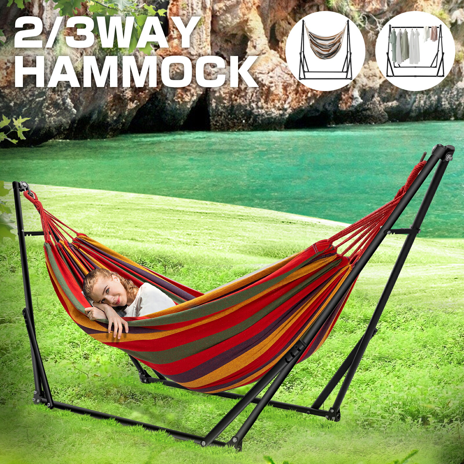 楽天市場】【2月25日限定！ポイント10倍】ハンモック 自立式ハンモック