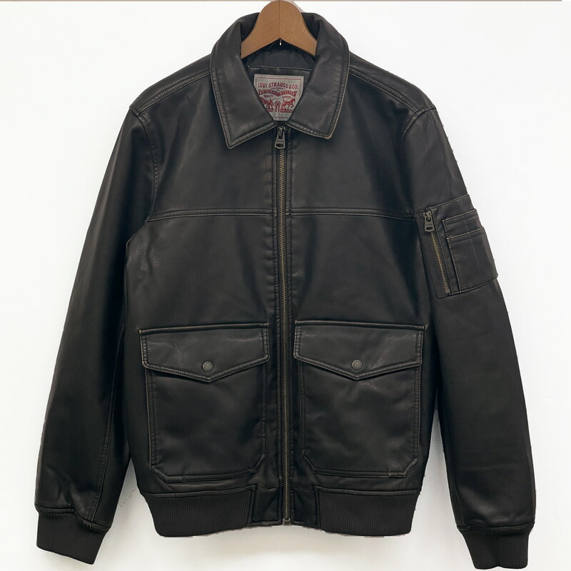 楽天市場】Levi's リーバイス メンズ MA-1スタイル レザージャケット
