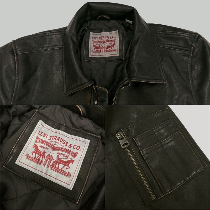 楽天市場】Levi's リーバイス メンズ MA-1スタイル レザージャケット