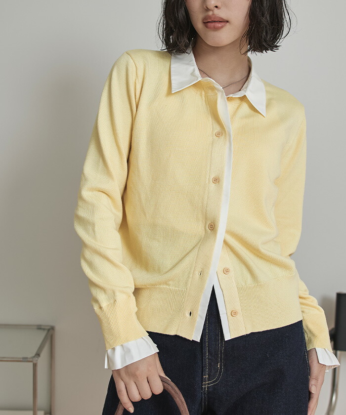 楽天市場】【クーポン利用で2964円】シャツレイヤード風カーディガン