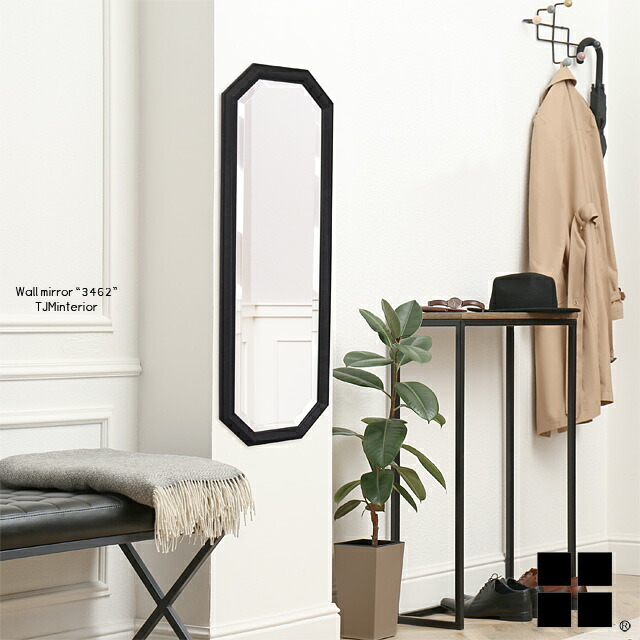 楽天市場】3462 ミラー ウォールミラー 壁掛けミラー 鏡 ブラック