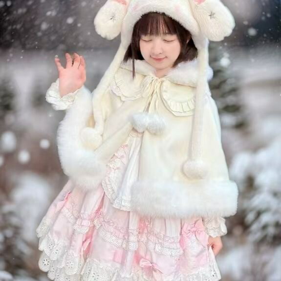 楽天市場】Lolita系 ロリータ ポンチョ コート ケープ コート 無地