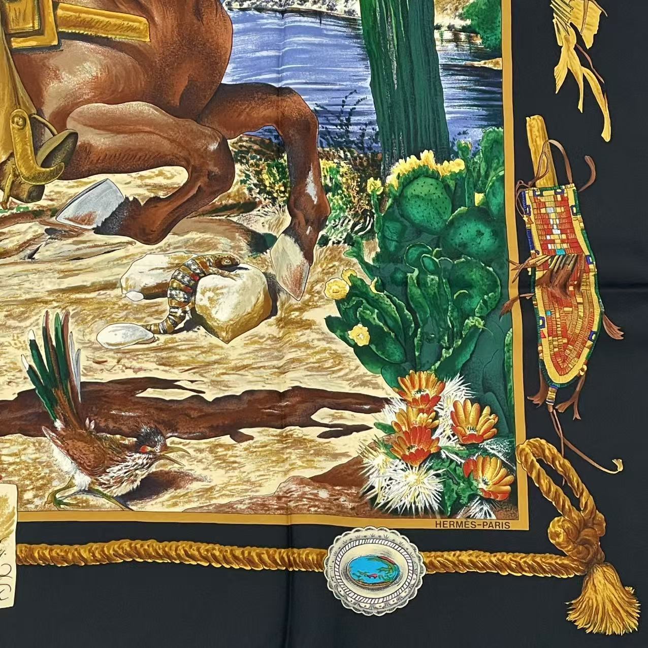 楽天市場】美品 HERMES エルメス カレ90 THE PONY EXPRESS 郵便社 馬