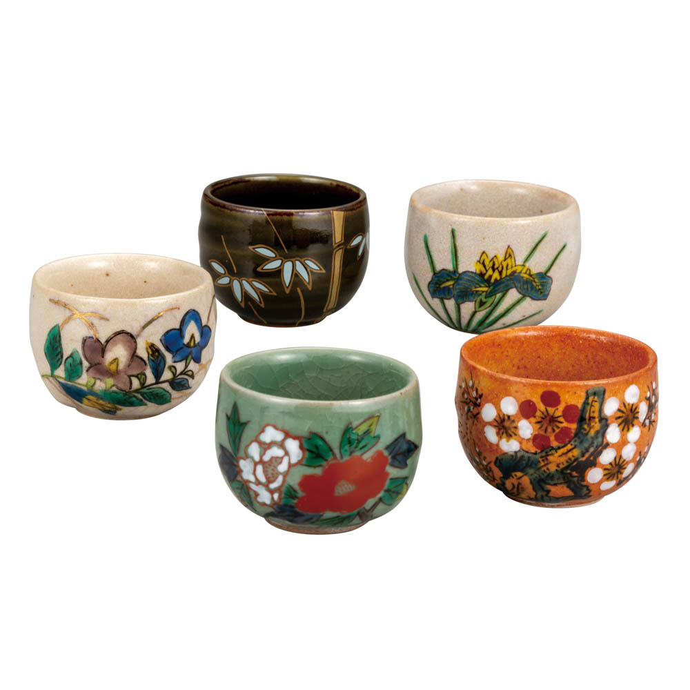 楽天市場】九谷焼 組盃 五草花 ＜送料無料＞和食器 盃 ぐい呑み