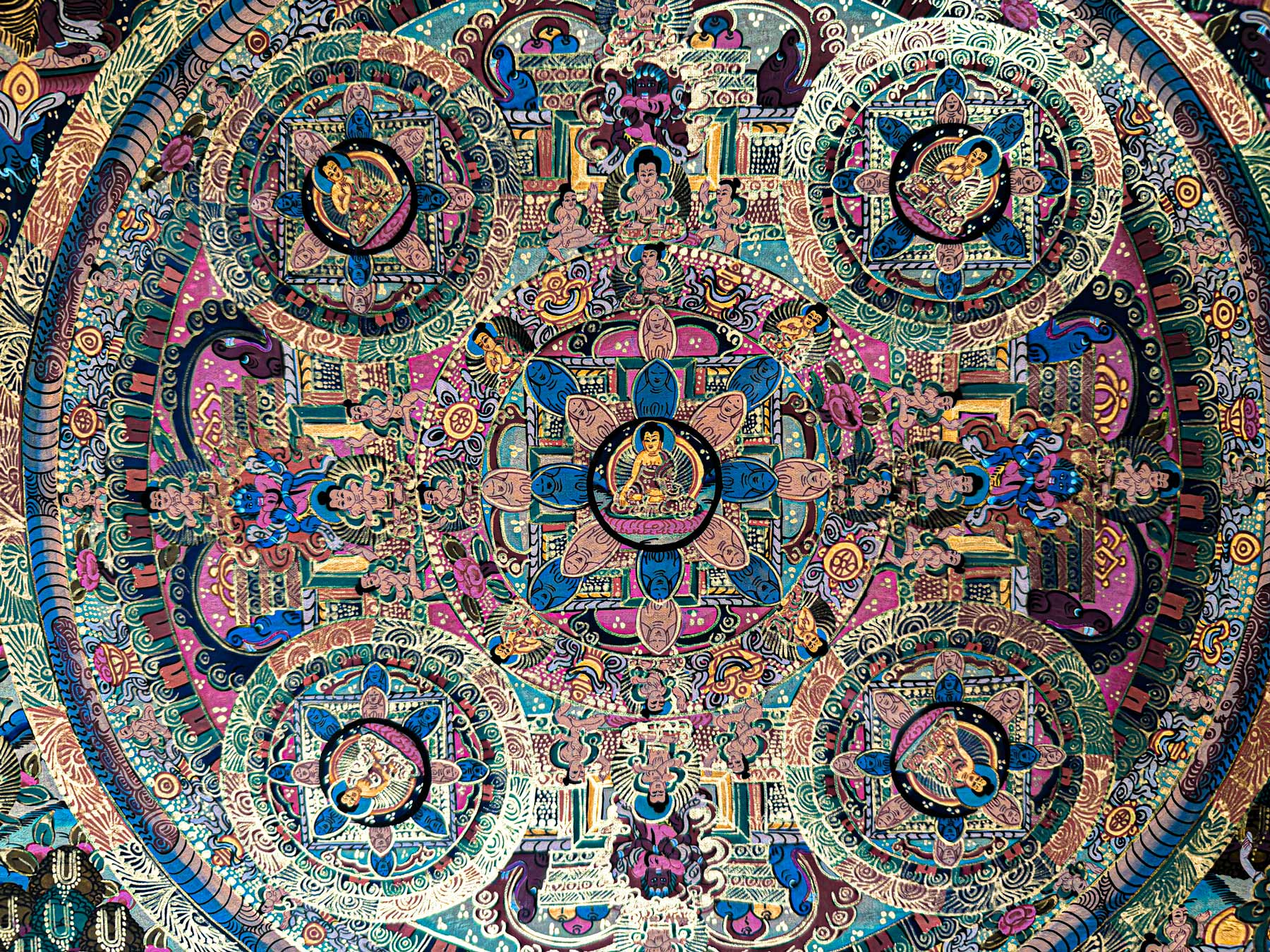 楽天市場】曼荼羅 マンダラ 額 63センチ×51センチ×5センチ タンカ 掛軸