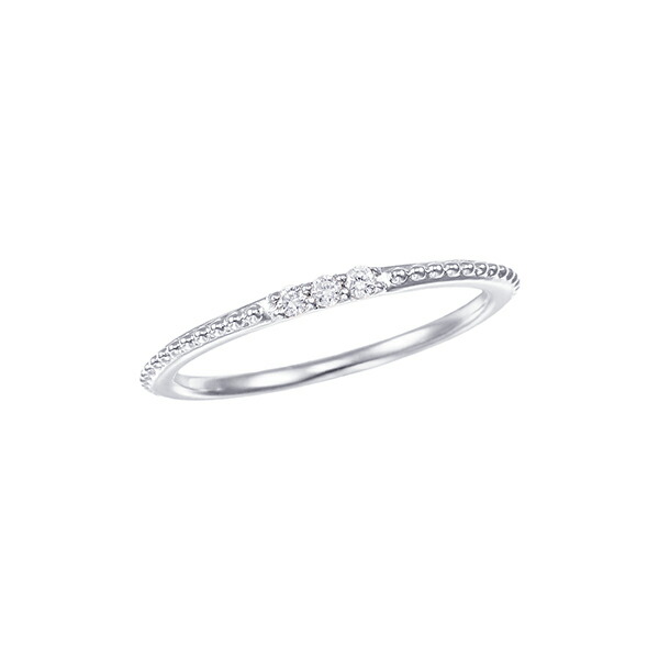 楽天市場】K10ホワイトゴールドダイヤモンドリング（ピンキーリング