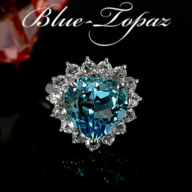 楽天市場】ブルートパーズ リング 10ct SV925 ハートシェイプ : ubazakura