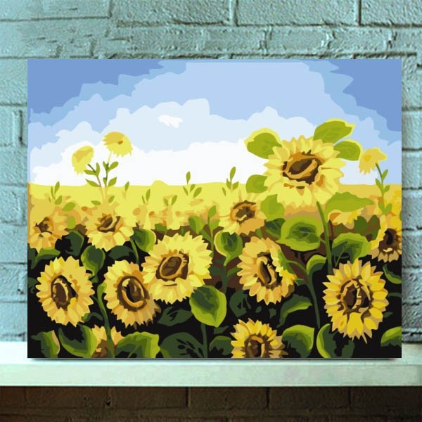 楽天市場】訳あり 数字塗り絵 油絵風 ひまわり畑 夏 大人の塗り絵