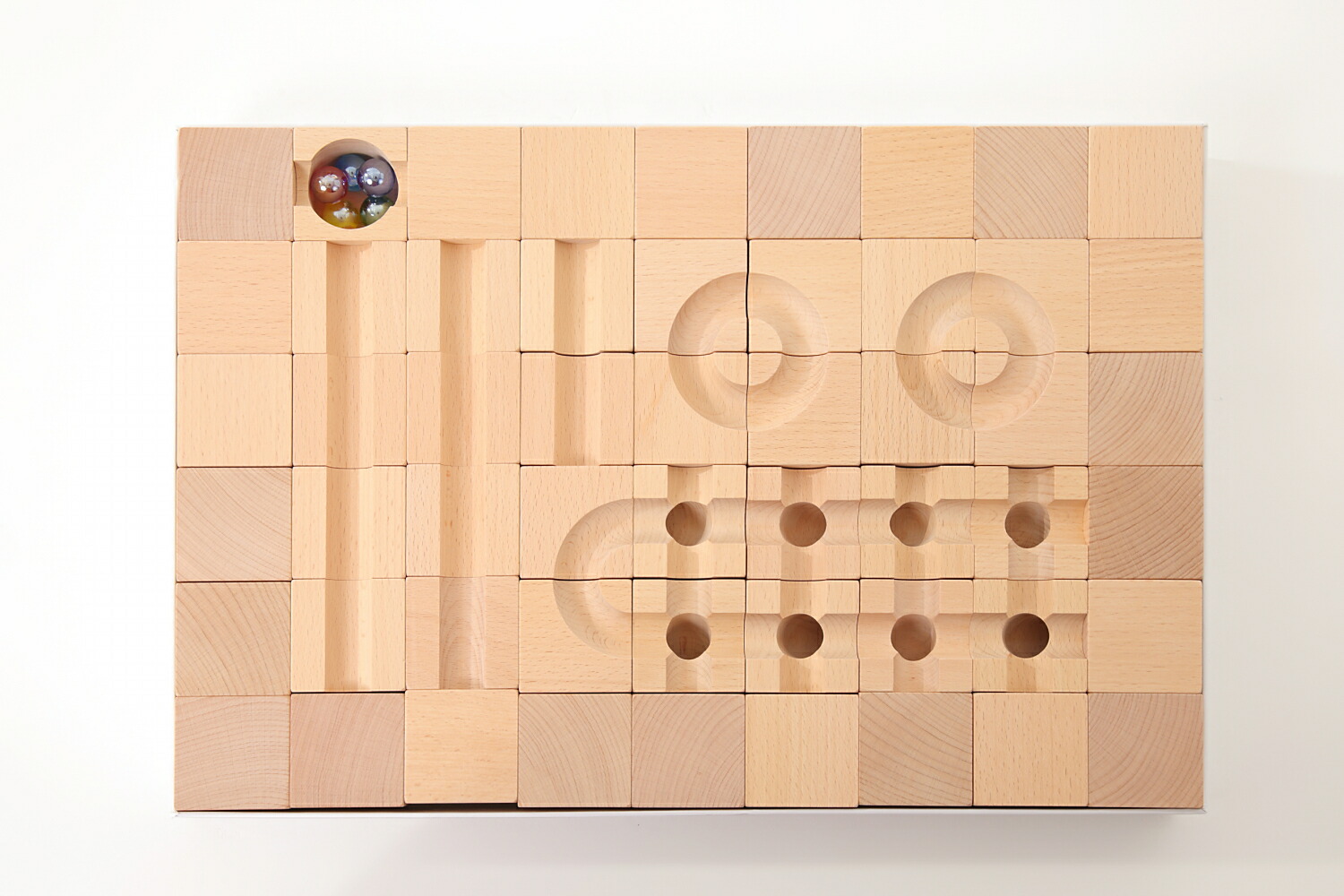 楽天市場】CUBLOCK 知育玩具 積み木 スタンダード 54個 ビー玉