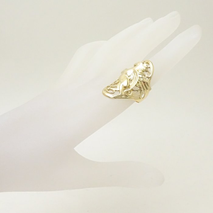 楽天市場】ホース リング 指輪 ペガサスモチーフ 馬 11.5号 K18YG