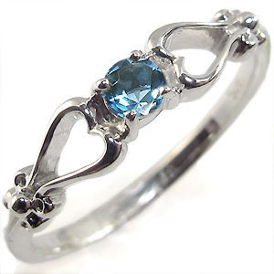 楽天市場】ブルートパーズ・リング・K10・一粒・ハート・指輪