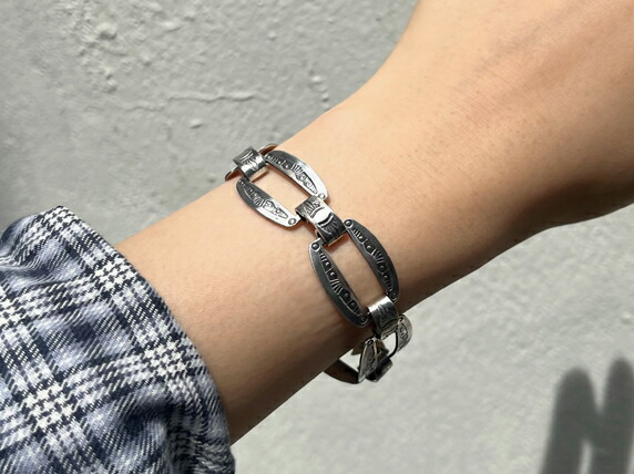 楽天市場】シルバーリンクチェーンブレスレット/スタンプワーク