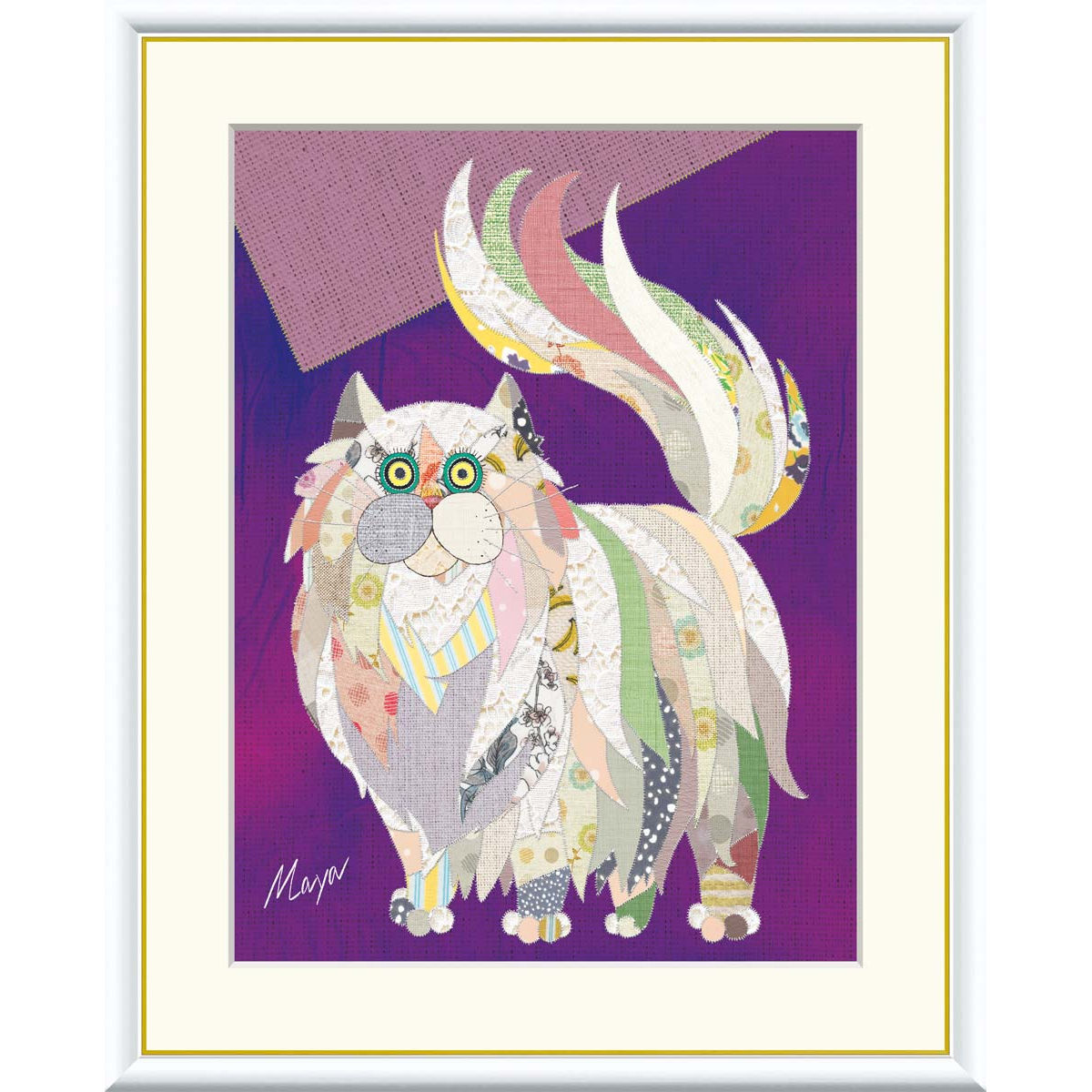 楽天市場】絵画 現代アート ペルシャ猫 池田麻耶 額入り インテリア