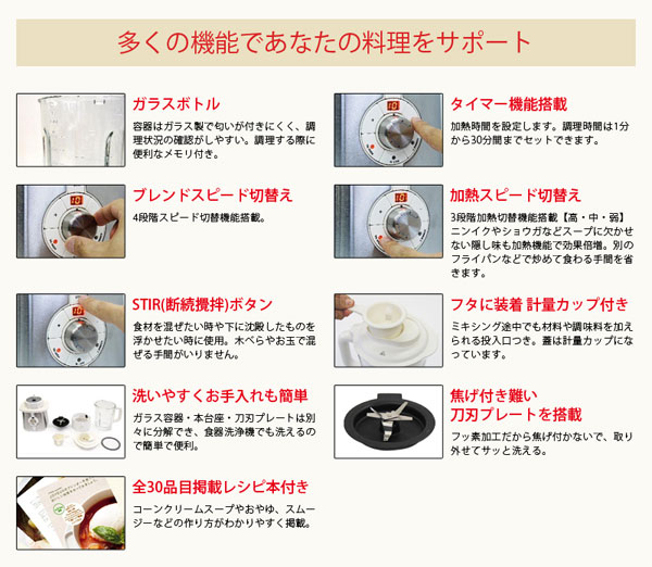 楽天市場】ジョワイユ サーモブレンダー JOY-0608 クッキングミキサー