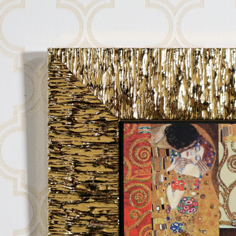 楽天市場】イタリア製 アートフレーム クリムト 接吻ゴールド
