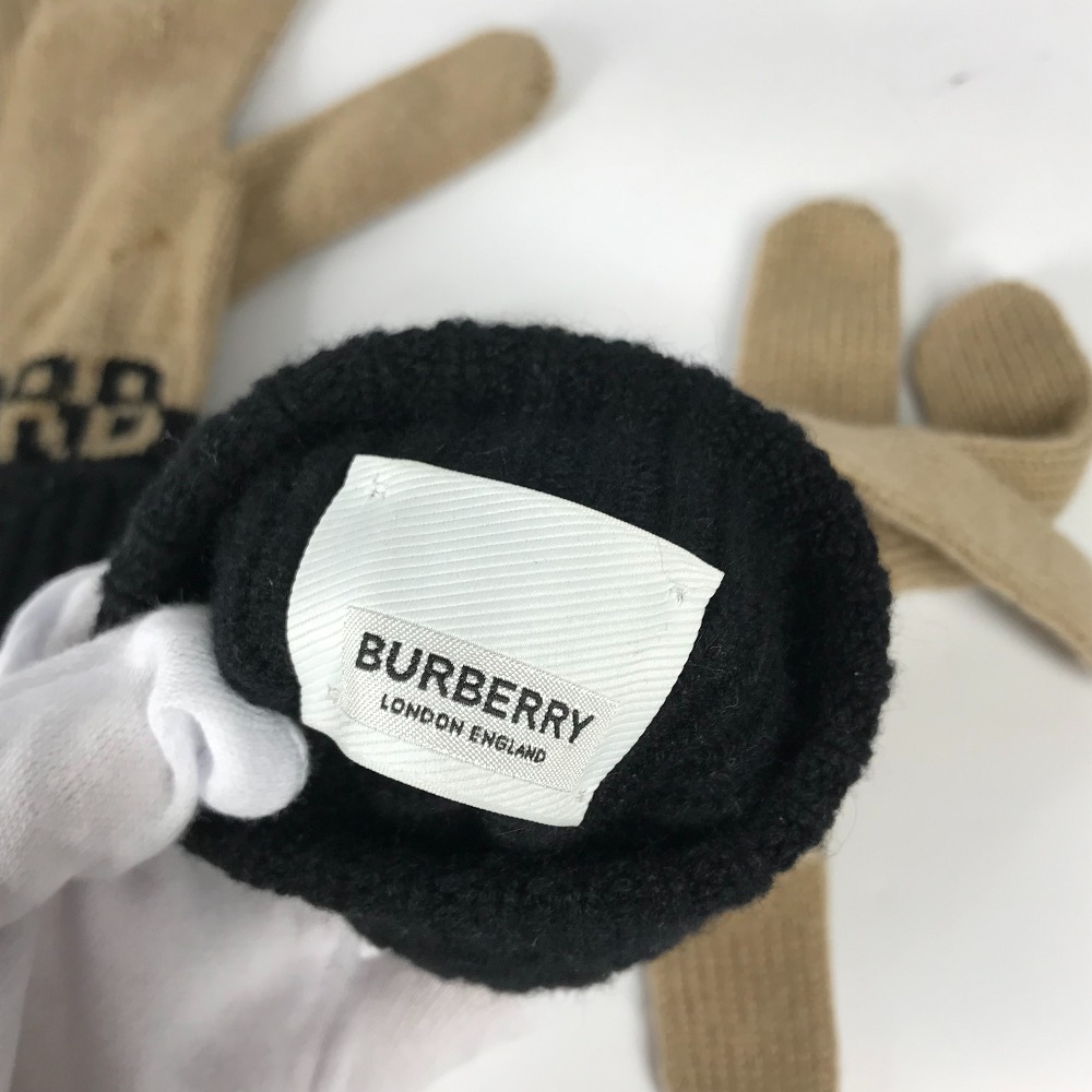 楽天市場】BURBERRY バーバリー バイカラー ロゴ グローブ 手袋 ウール