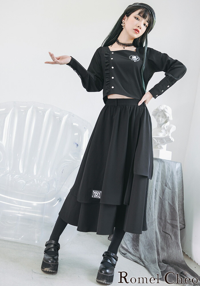 楽天市場】RomelCheo 重ね着風スカート レイヤードスカート レイヤード