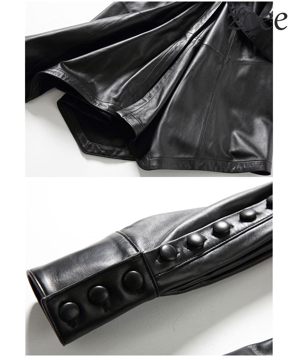 楽天市場】レザーコート レディース ロングコート 本革 ラムレザー