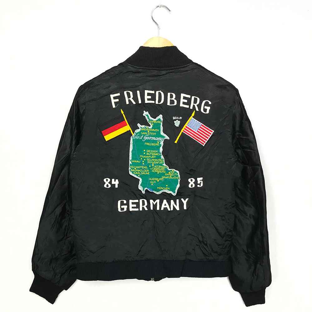 楽天市場】ナイロンジャケット ブラック 刺繍 黒 80's 80年代