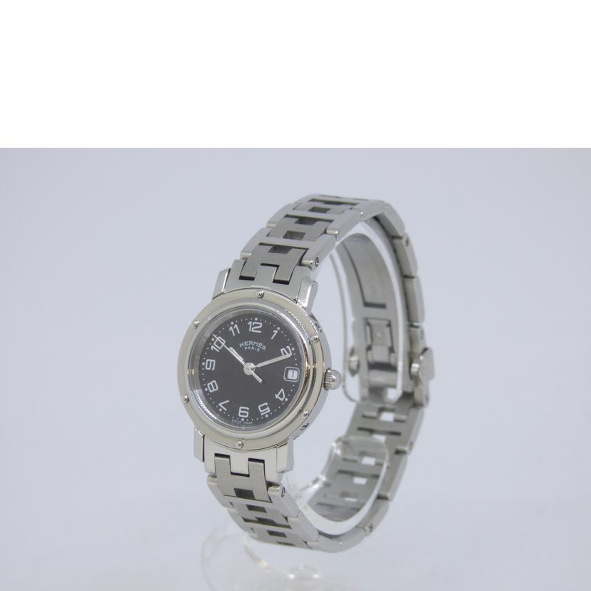 楽天市場】HERMES エルメス/クリッパー/QZ/黒文字盤/SS/CL4.210/242