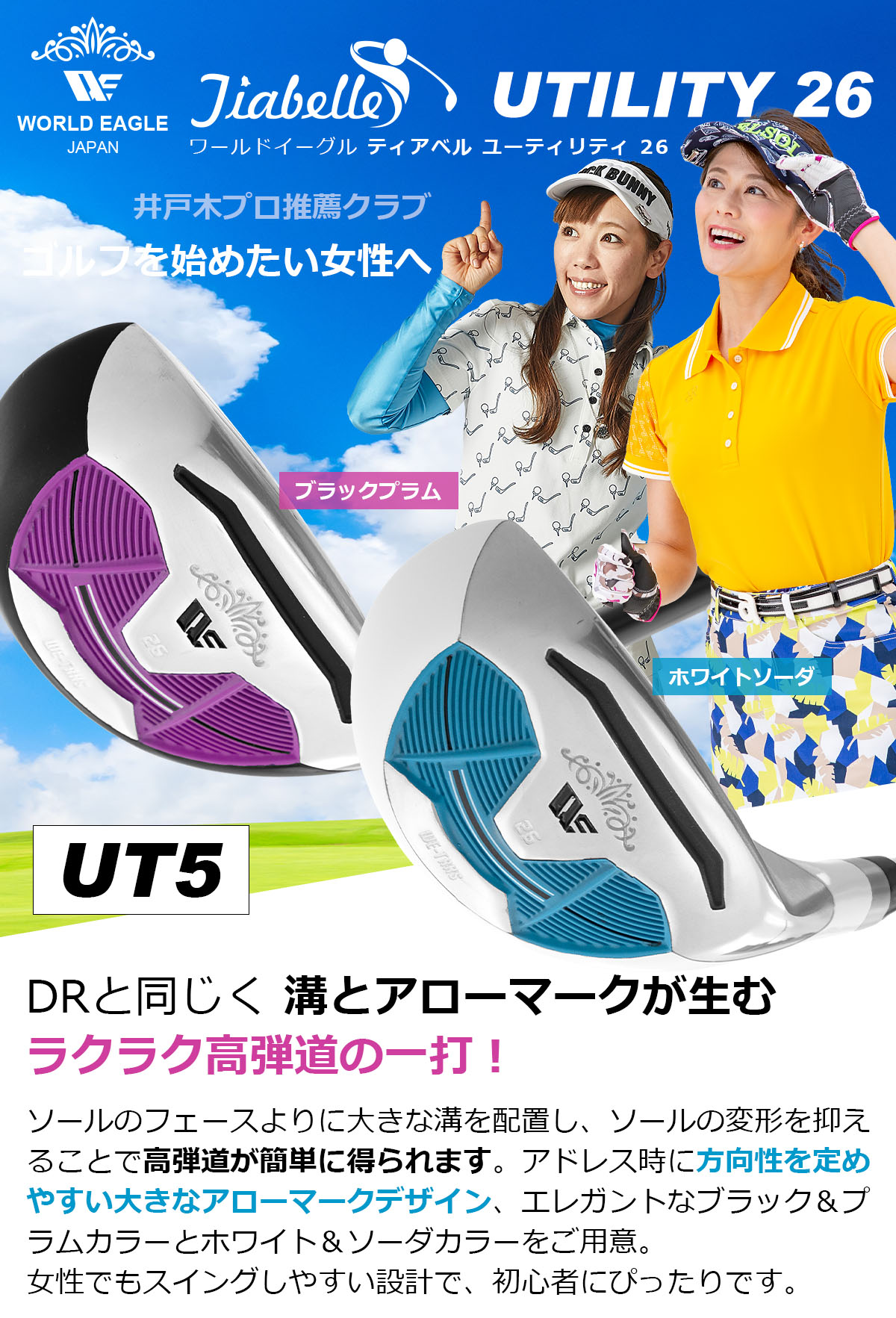 楽天市場】ゴルフ レディース ハーフセット 初心者 クラブ6本入