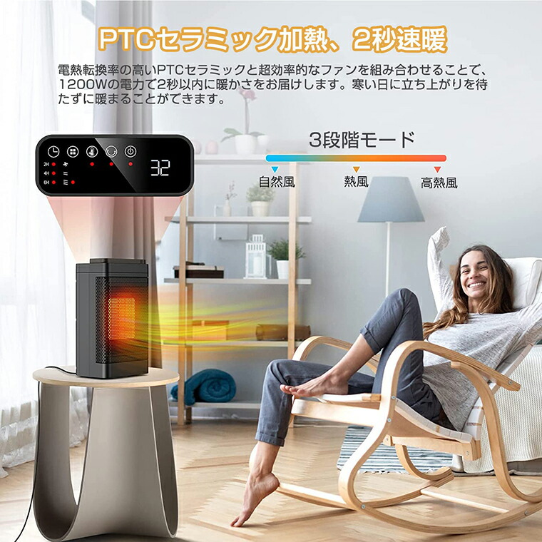 楽天市場】セラミックファンヒーター 小型 ヒーター エルエンスタジオ