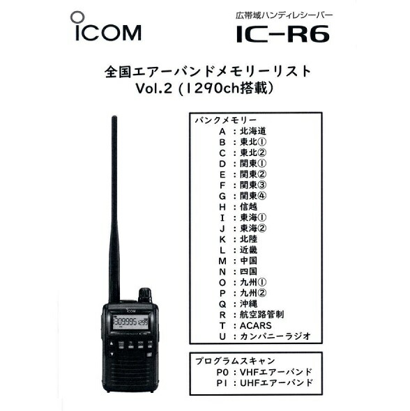 楽天市場】アイコム(ICOM) IC-R6 ブラック エアバンドスペシャル