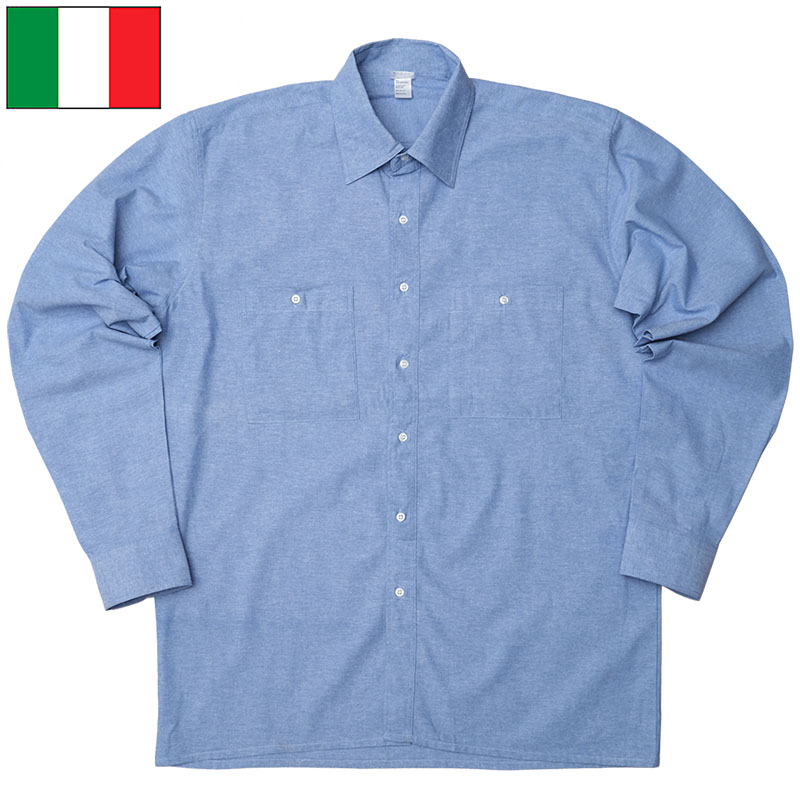 楽天市場】イタリア軍 MM シャンブレーシャツ ブルー 長袖 デッド