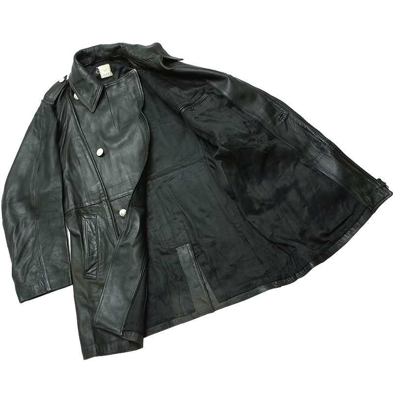 楽天市場】フランス軍モーターサイクル レザーコート ブラック メタル