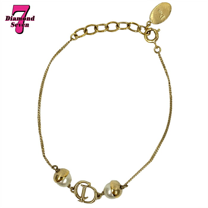 楽天市場】【中古】Christian Dior ディオール CDロゴ フェイクパール