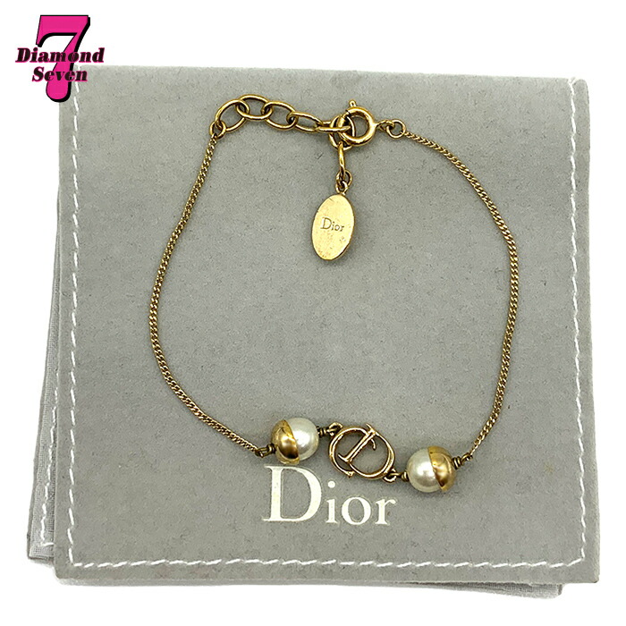 楽天市場】【中古】Christian Dior ディオール CDロゴ フェイクパール