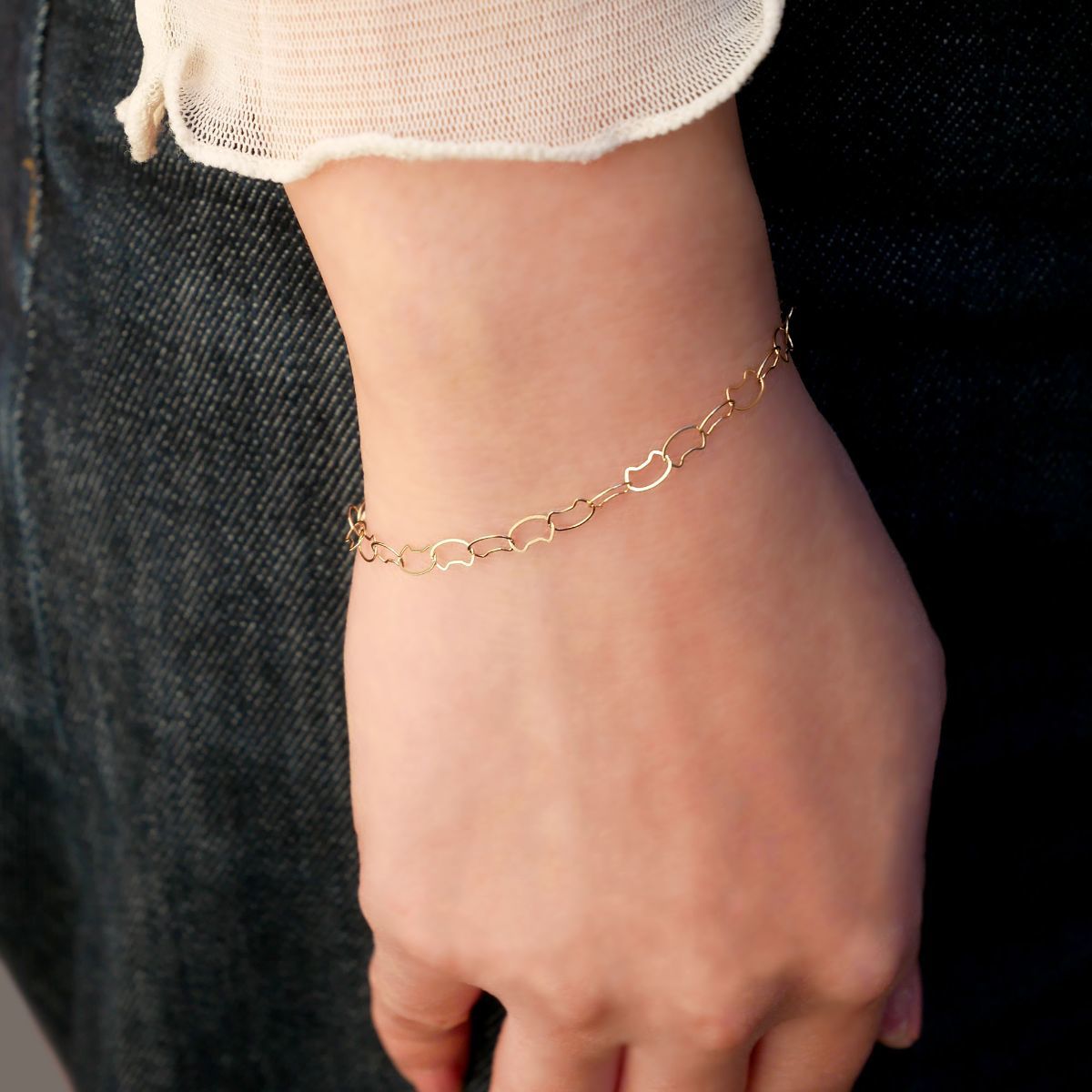 楽天市場】K10イエローゴールド ネコ ブレスレット【Me＆Cats寄付対象